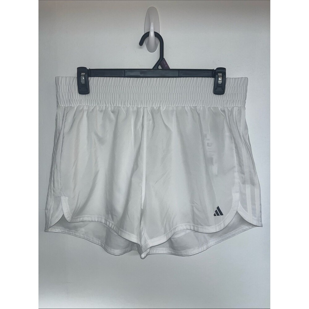 ADIDAS Sz XL High Rise Training Pacer Running Shorts White Regular Fit 3”  NWT
